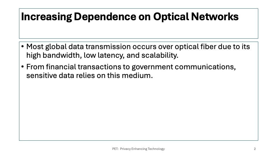 Slide 2 Increasing Dependence on Optical Networks